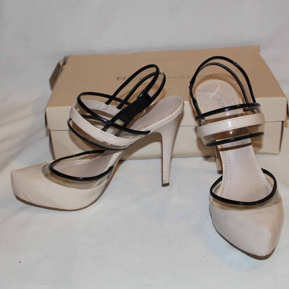 BCBGeneration Nude Slingback Platform Pumps